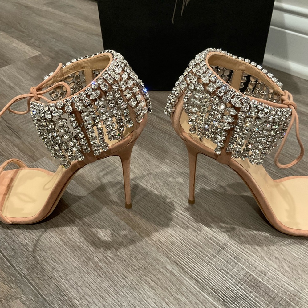 Giuseppe Zanotti Carrie Swarovski Crystal Chandalier Dangle Sandal Heels - Picture 8 of 16